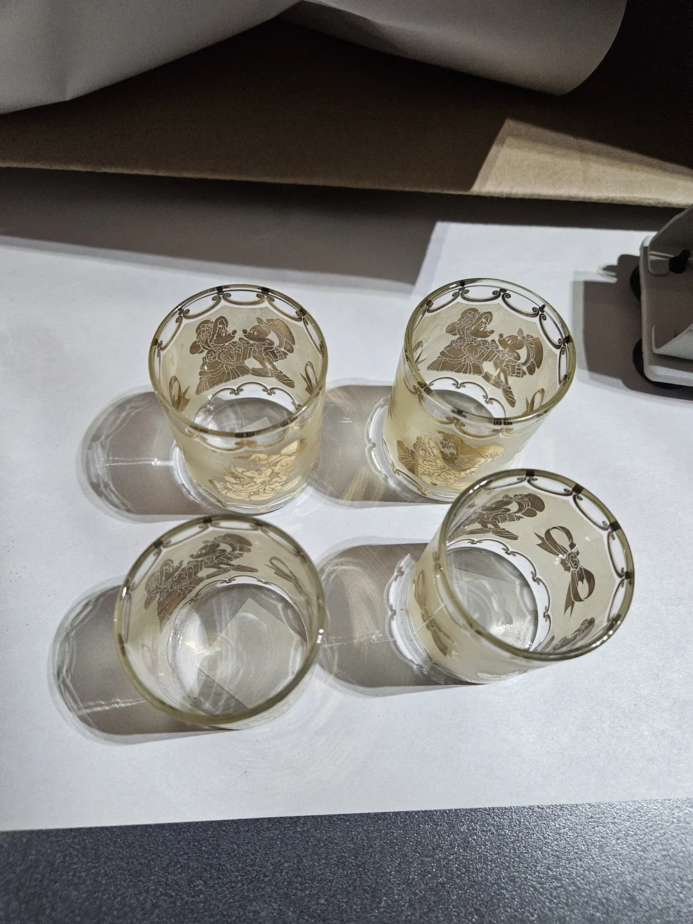 Gold Accent Shot Glass Set - 4 Pack